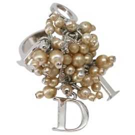Christian Dior Ring Metall Silber #9 (JP Größe) Auth 143885 Silber