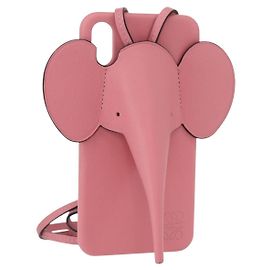 LOEWE iPhone XS Case Leather Pink Auth BA7693 Pink