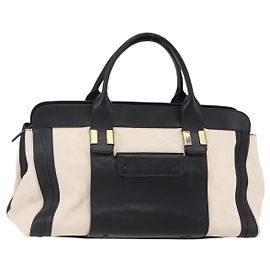 Chloé Borsa a mano Chloe Alice in pelle nera e oro Auth am9624 Nero D'oro