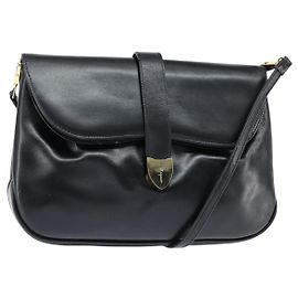 Borsa a Spalla Salvatore Ferragamo in Pelle Nera Oro Auth 149194 Nero D'oro