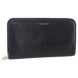 Autre Marque TIFFANY&Co. Long Wallet Leather Black Gold Auth bs31263 Black Golden