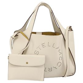 Autre Marque Stella McCartney Tote Bag Polyester 2in1 Weiß Gold Auth BA7342 Weiß Golden