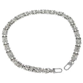 LOUIS VUITTON Chain Shoulder Strap metal 25.6"" Silver LV Auth 150636 Silvery