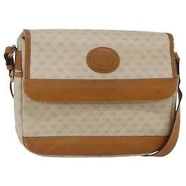 Gucci Bolso de Hombro Micro GG Supreme PVC Blanco Oro Auth BA6748 Blanco Dorado
