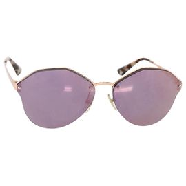 Occhiali da sole PRADA metallo plastica Viola Champagne Oro Auth BA6880 D'oro Porpora