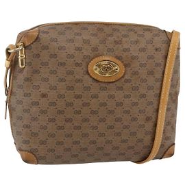 Gucci Borsa a Spalla Micro GG Supreme PVC Beige Oro 007 104 4916 Auth BA7113 Beige D'oro
