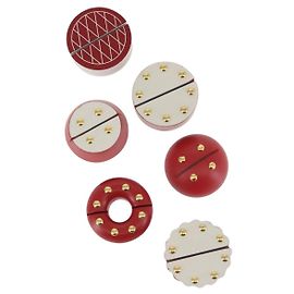 PRADA Memo Stand Legno Rosso Auth 138578 Rosso