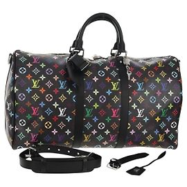 LOUIS VUITTON Borsa Keepall Bandoulière 50 Multicolore LVxTM M13745 Auth 147914SM Nero