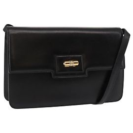 Borsa a Spalla in Pelle Nera e Oro GUCCI 004 33 0241 Auth BA7133 Nero D'oro