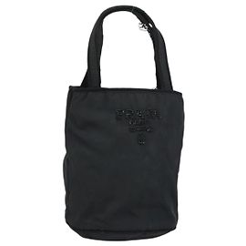 Sac à main PRADA en nylon noir Auth BA8979 Noir
