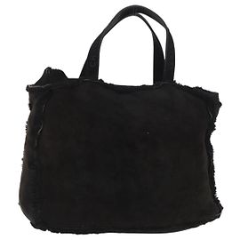 CHANEL Tote Bag Mouton Black CC Auth bs31120 Black