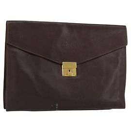 Céline Sac à main CELINE en cuir marron doré Auth 154509 Marron Doré