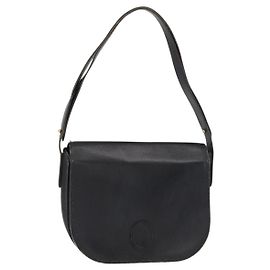 Borsa a spalla con catena Christian Dior in pelle nera e oro Auth ka658 Nero D'oro