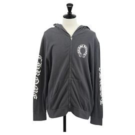 Polyester Hoodie mit Chrome Hearts Dagger Hufeisen-Print Auth 143048M Braun