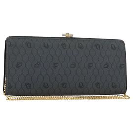 Bolsa de ombro em canvas colmeia Christian Dior preta e dourada Auth 149271 Preto Dourado