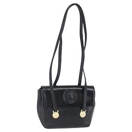 Borsa a Spalla Gianni Versace in Pelle Nera e Oro Auth BA7818 Nero D'oro