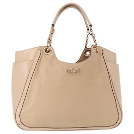 Bolsa Tote Gancini de Couro Bege Dourado Auth BA7677 da Salvatore Ferragamo Bege Dourado