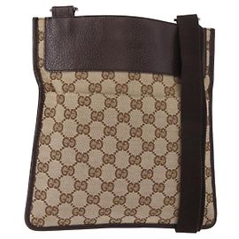 Borsa a Spalla GG Canvas Gucci Beige Argento 27639 Auth 147682 Argento Beige