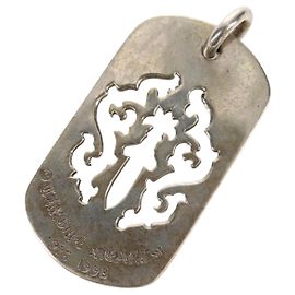 Colgante Chrome Hearts Daga Cortada Placa de Perro Ag925 Plata Auth 141204M Plata