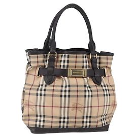 Burberry Borsa Tote Nova Check in PVC Beige Oro Auth 150816 Beige D'oro