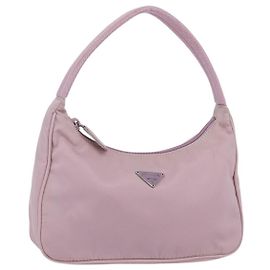 PRADA Handtasche aus Nylon in Pink Silber Auth 156269 Silber Pink