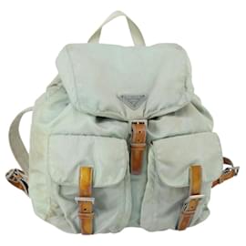 PRADA Backpack Nylon Light Blue Silver Auth 151340 Silvery Light blue