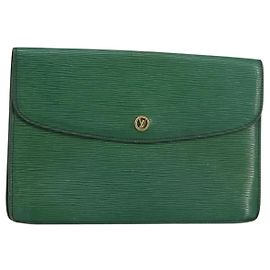 LOUIS VUITTON Clutch Epi Montaigne 27 Verde M52654 LV Auth bs31283 Verde