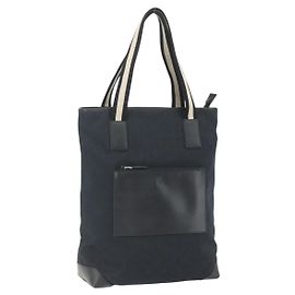 Borsa Tote GG Canvas Gucci Nera Argento 019 0401 Auth 151632 Nero Argento