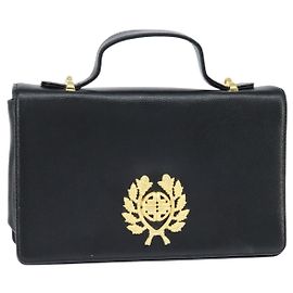Borsa a mano GIVENCHY in pelle nera e oro Auth bs30415 Nero D'oro