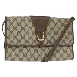 Gucci Borsa a spalla GG Supreme in PVC beige e oro 89 02 050 Auth 150021 Beige D'oro