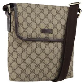 Gucci Borsa a Spalla GG Supreme PVC Beige Oro 223666 Auth 147008 Beige D'oro