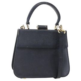 Borsa a mano Salvatore Ferragamo in pelle 2 in 1 nera e dorata Auth 152197 Nero D'oro