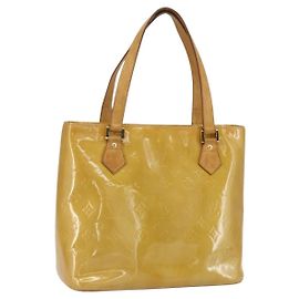 LOUIS VUITTON Monogram Vernis Houston Handtasche Beige M91004 LV Auth bs31286 Beige