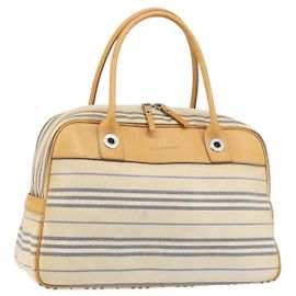 Sac à main BURBERRY en toile et cuir blanc argenté Auth bs30764 Argenté Blanc