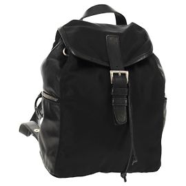 PRADA Rucksack aus Nylon und Leder Schwarz Silber Authentisch 150778 Schwarz Silber