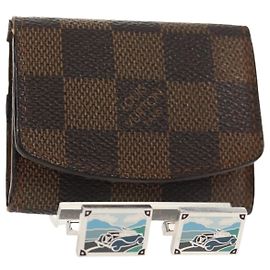 LOUIS VUITTON Gemelli Damier Classico Ag925 LV Auth 143055M Argento Damier ebene