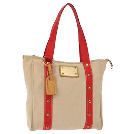 LOUIS VUITTON Antigua Cabas MM Borsa Tote Beige Rosso M40035 LV Auth bs30019 Rosso Beige
