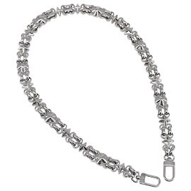 LOUIS VUITTON Chain Shoulder Strap metal 25.6"" Silver LV Auth 150640 Silvery