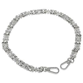 LOUIS VUITTON Chain Shoulder Strap metal 23.6"" Silver LV Auth 150637 Silvery