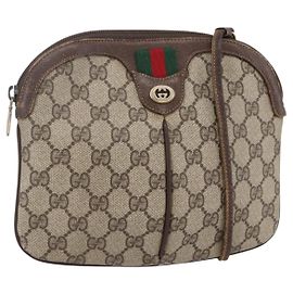 Borsa Gucci GG Supreme Web Sherry Line PVC Beige Oro 904 02 047 Auth BA7465 Beige D'oro