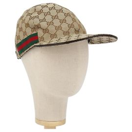 GUCCI GG Canvas Baseball Cap M Beige Rot Grün 200035 Auth am9353 Rot Beige Grün