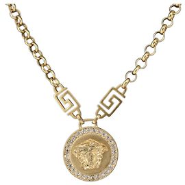 COLLIER Méduse VERSACE en métal doré Auth bs30844 Doré