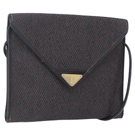SAINT LAURENT Borsa a Spalla in Pelle PVC Nera Oro Auth 152971 Nero D'oro