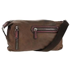 Berluti Shoulder Bag Leather Brown Silver Auth bs29899 Brown Silvery