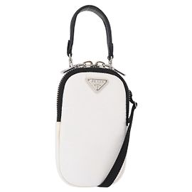Borsa a Spalla PRADA Nylon 2way Bianco Argento Auth 152675V Argento Bianco