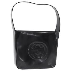 Borsa a Spalla GUCCI Smalto Nero Auth ep12438 Nero