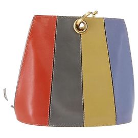 Bolsa de Ombro Salvatore Ferragamo em Couro Multicolorida Dourada Auth 154202 Multicor Dourado