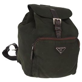 PRADA Rucksack aus Nylon Khaki Silber authentisch bs31148 Silber Khaki