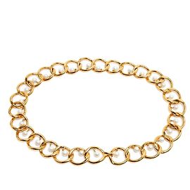 Cinto de Corrente com Pérolas Chanel 1986 T70 a 85 Cinto Maxi de Corrente com Pérolas 28 a 34 em Dourado