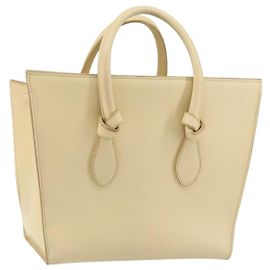 Sac Tote CÉLINE TIE en cuir beige doré Auth bs31025 Beige Doré